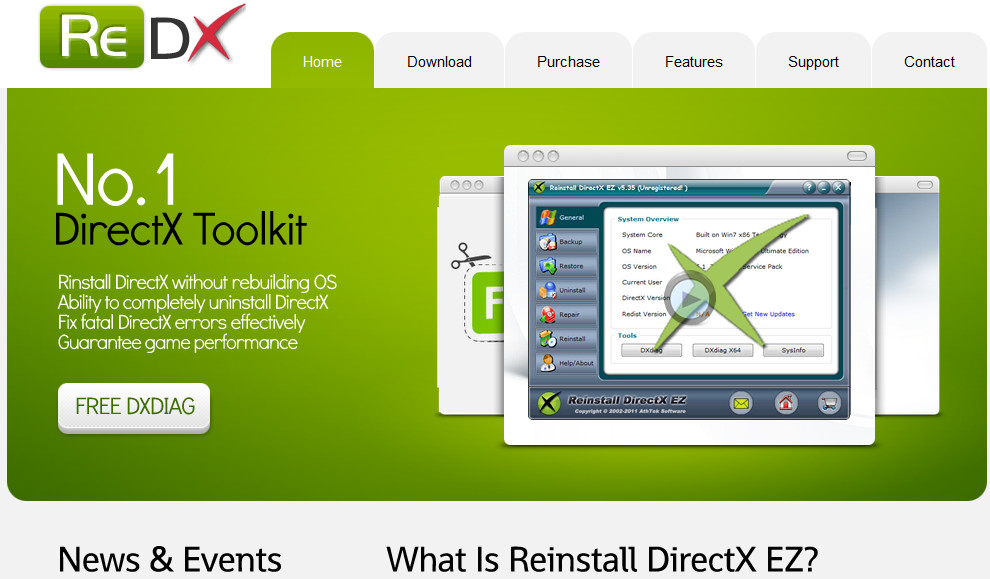 independent site of Reinstall DIrectX EZ