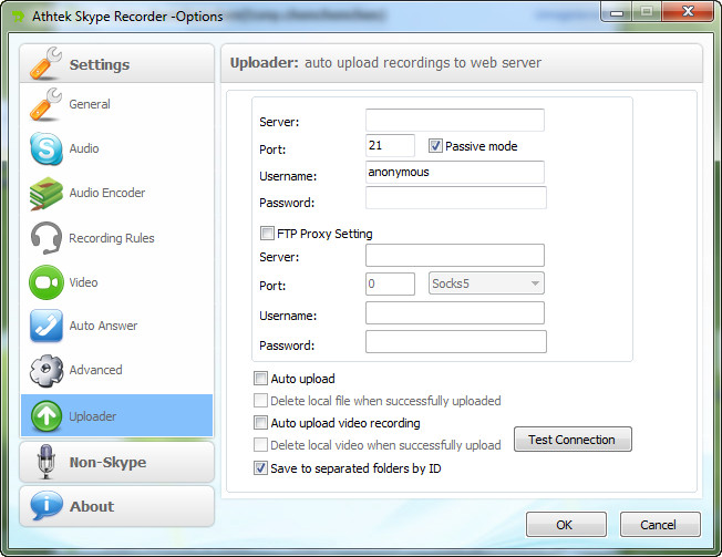 Upload Skype Recordings