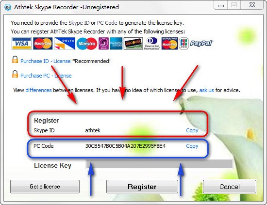 register Skype Recorder