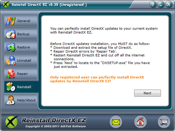 reinstall direct x