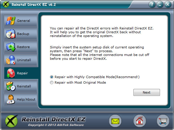 Repair DirectX