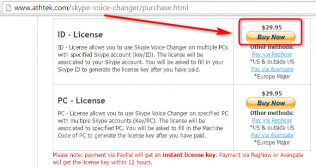 buy a license for Skype Voice Changer