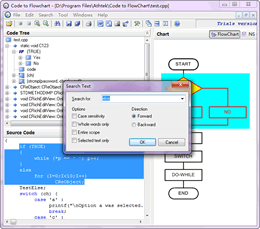 Screenshot of Code to FlowChart V1.2