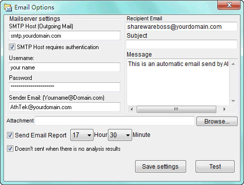 Send Email Status in network management