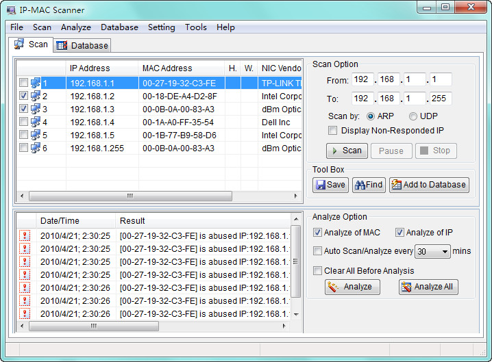 Best IP and MAC scan tool for network monitoring and connection analysis.