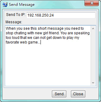 Send Messages by network analyzer