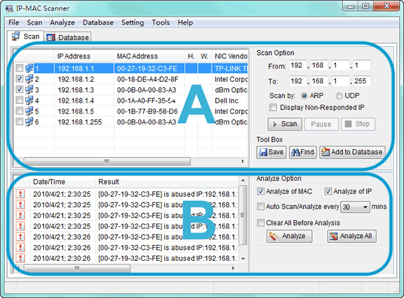 network monitoring control panel