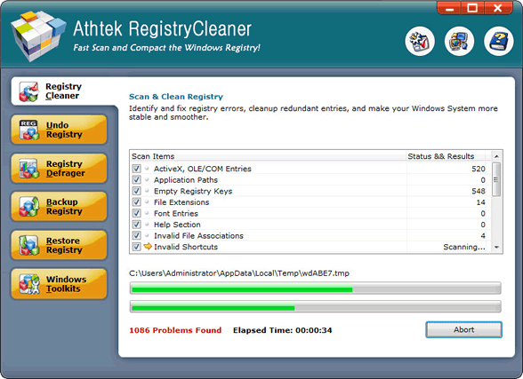 Scan Errors by Best Registry CLeaner