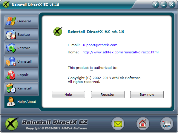 Screenshot of Reinstall DirectX EZ