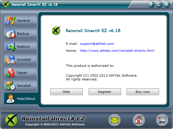 Reinstall DirectX EZ screenshot