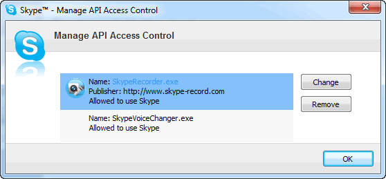 Allow Access on Skype