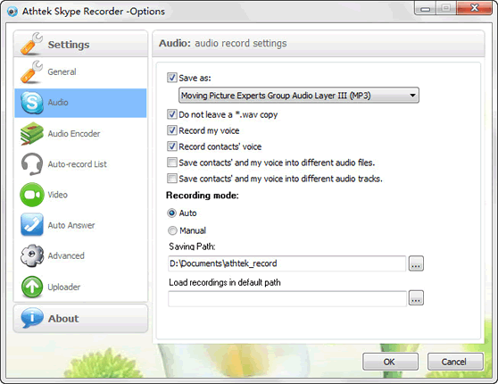 Configure Skype Recorder