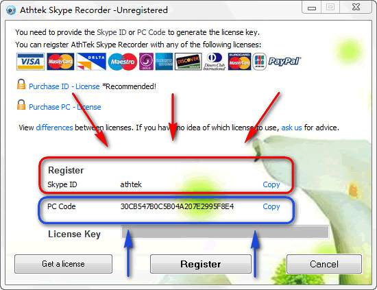 Activate Skype Recorder