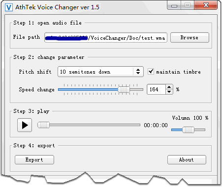 Windows 7 AthTek Free Voice Changer 1.5 full