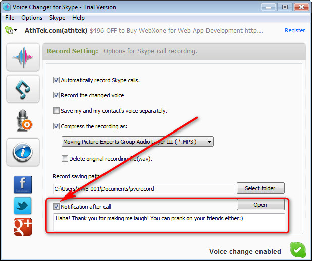 Notify- Skype Voice Changer